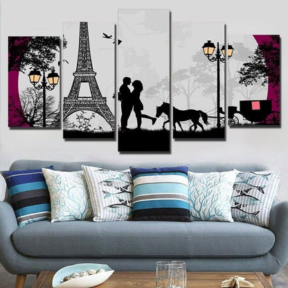 5Pcs Wall Art Canvas Painting Picture Home Decor Modern Abstract Paris Couple