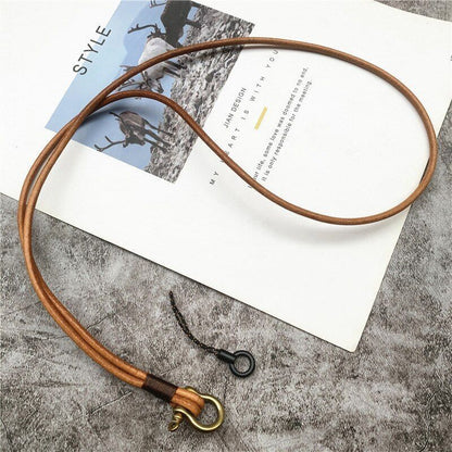Mobile Phone Straps Cowhide Lanyards Key Leather Card Badge Neck Sling Band 50cm