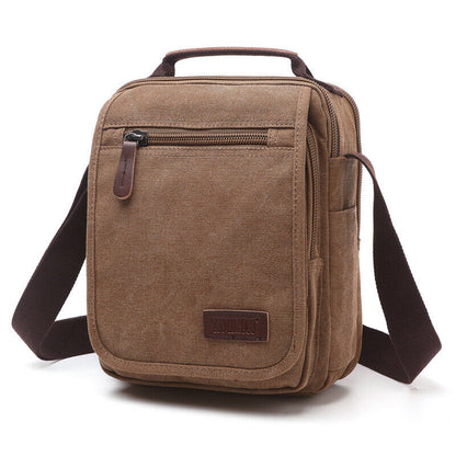 Retro Canvas Men's Diagonal Bag, Portable Casual Multifunctional Shoulder Bag