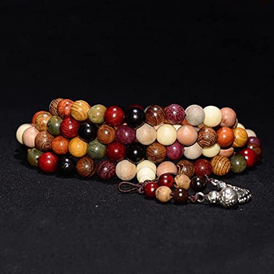 Wooden Beads Bracelet Tibetan Buddhist Mala prayer beads Necklace for Women Men