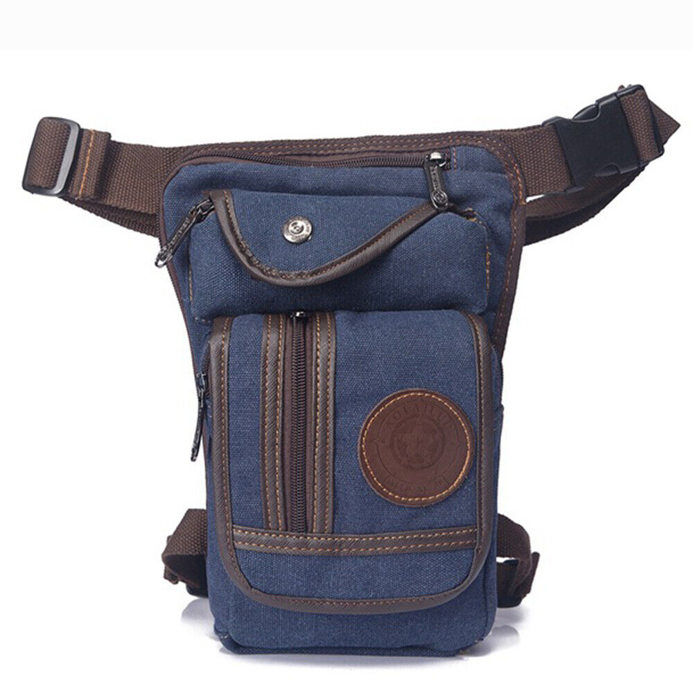 Canvas/Nylon Waist Pack Crossbody Shoulder Belt Bag Male Hip Purse Thigh Bags