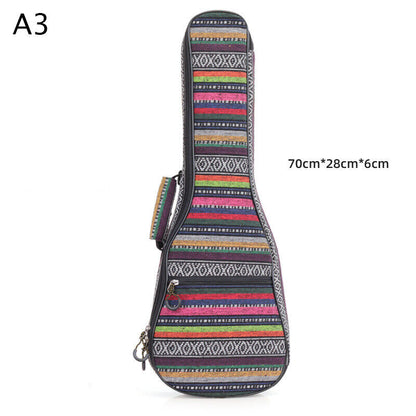 Ethnic Style Thicken Ukulele Bag Case Backpack 21 23 26 Inch Ukelele Mini Guitar