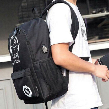 Galaxy Luminous ANTI-THEFT Backpack School Shoulder Bag With USB Charging Port