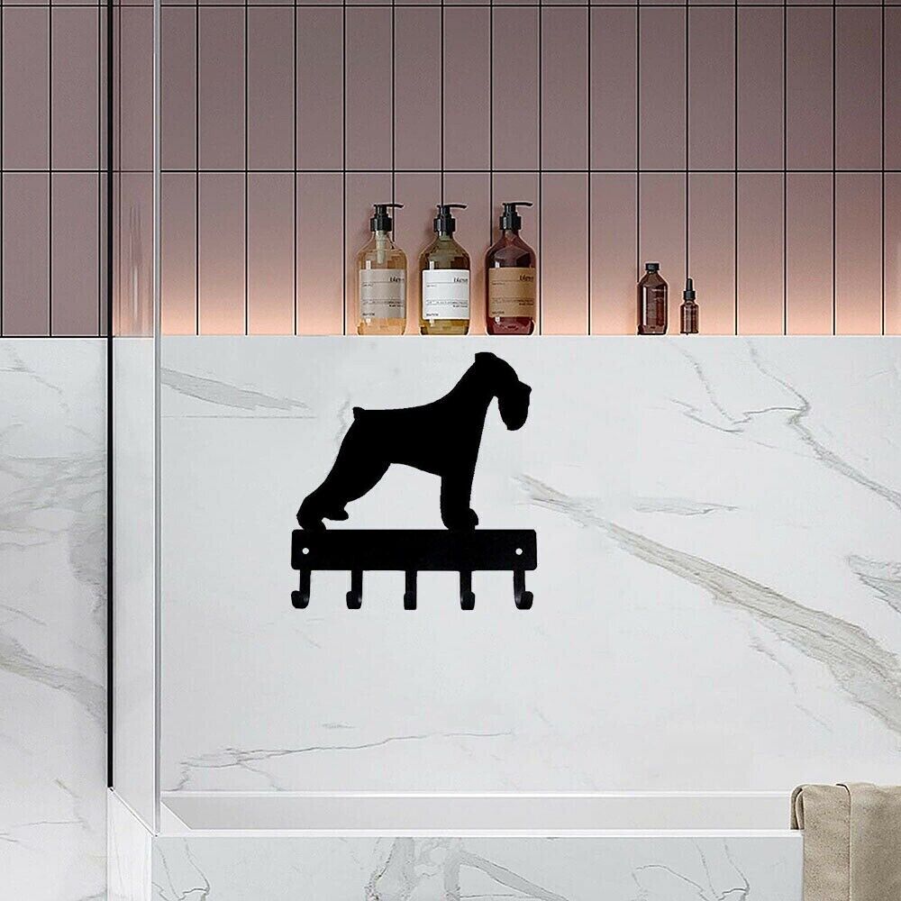 Miniature Schnauzer - Key Rack Wall Mounted Hook Up Key Hanger Artwork Shape