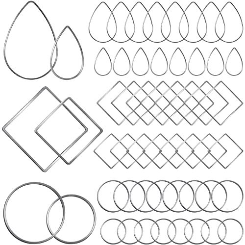 PAGOW 96Pcs Earring Hoop Jewelry Making, Hypoallergenic Teardrop Silver