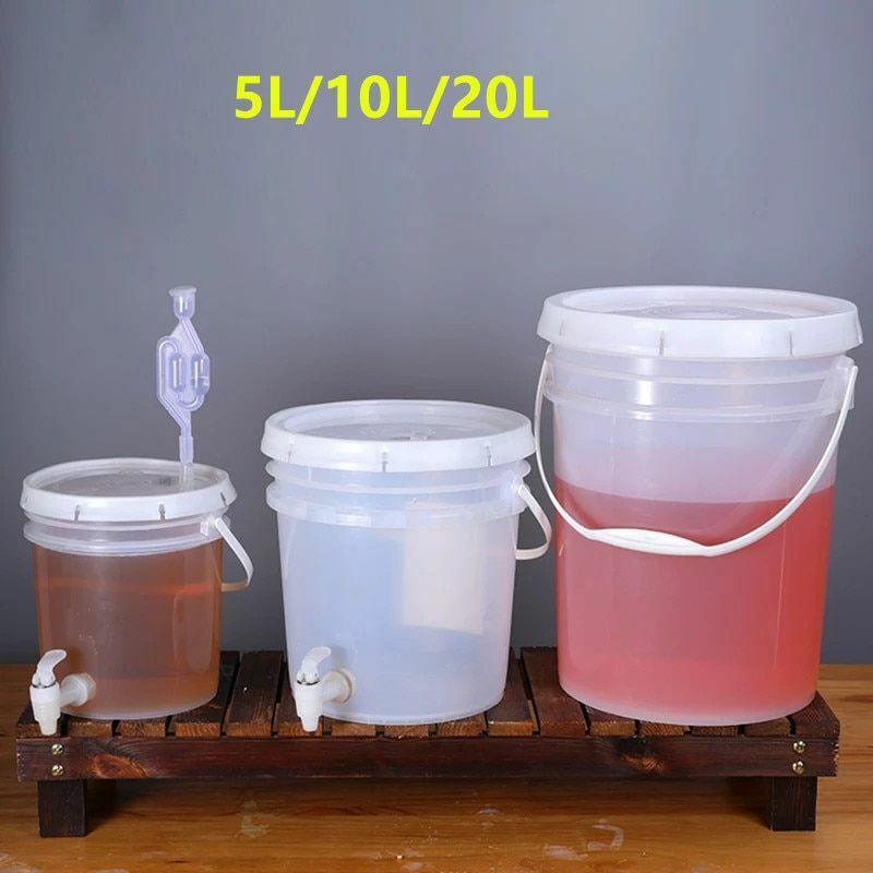 5/10L BPA Free Plastic Bucket Wine Fermentation Leakproof Containers Beer Barrel