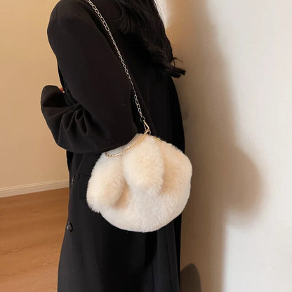 Cross Body Bag Women Chain Single Shoulder Bag Ball Shape Winter