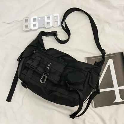 Functional style Shoulder Black Crossbody Bags Men Women's Techwear Postman