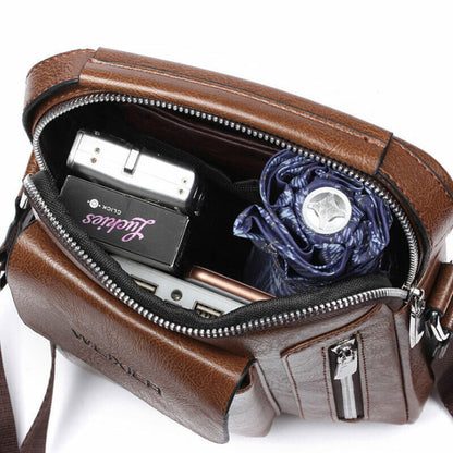 Casual Men Shoulder Bag Vintage Crossbody Bags PU Leather Handbag