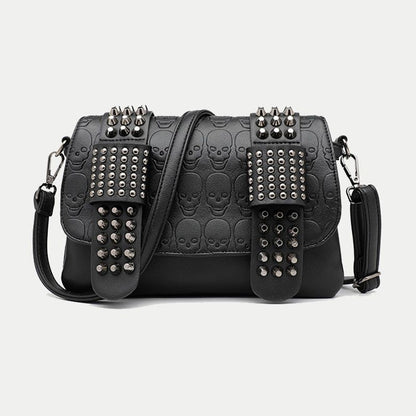 Shoulder Bag Skull Print Crossbody Polyester Tote Purse Big Handbag Flap Clutch