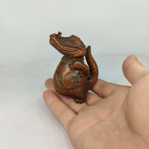 vintage wooden crocodile statue carving Wood carved figure room decor gift rare