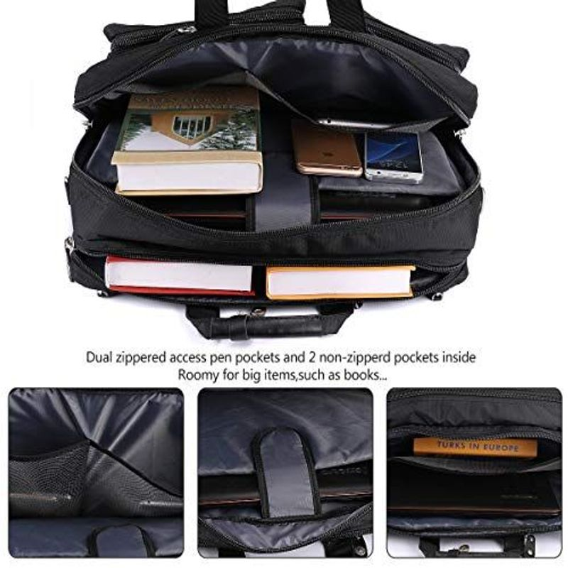 FreeBiz Laptop Backpack Messenger Bag-Hybrid Briefcase Bag Rucksack Black