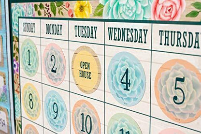 Teacher Created Resources Blank calendar measures 24" x 18", Rustic Bloom