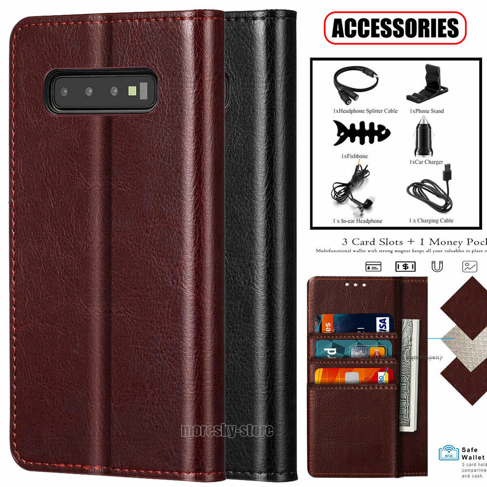 For Samsung Galaxy S10e S10+ S23 Phone Case Cover Card Wallet Flip Leather Stand