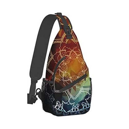 ASYG Mandala Flower Sling Bag Crossbody One Size, Flower-e003