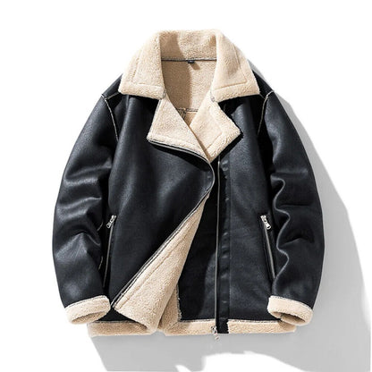 Jackets Men Winter Motorcycle Jackets Streetwear Fur Lined Thick Warm Coats