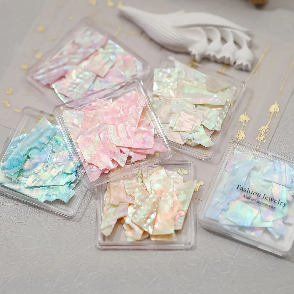 Nail Art Decorations 1 Box Abalone Shell Flakes Glitter DIY Manicure Accessories