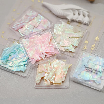 Nail Art Decorations 1 Box Abalone Shell Flakes Glitter DIY Manicure Accessories