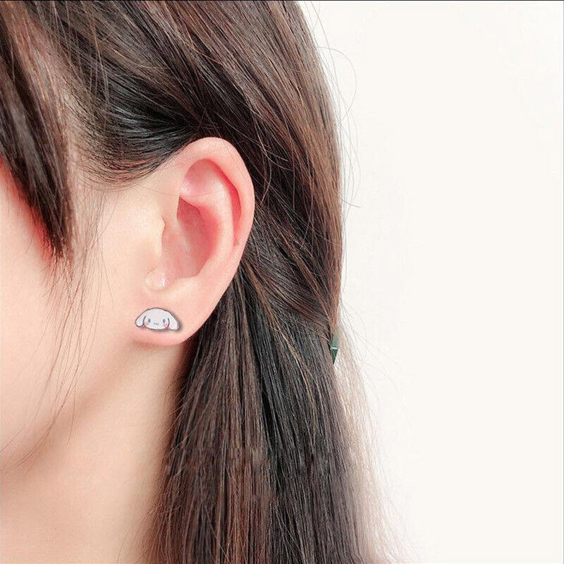 Kawaii Cinnamoroll Sanrio Ear Stud Cute Beauty Plastic Stud Earrings Girls Gift