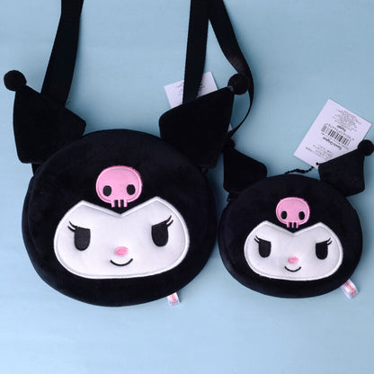 Sanrio Cute Plush Kuromi Cinnamoroll Melody Storage Bag and Wallet Messenger Bag