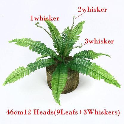 Artificial Plants 24 Heads Fake Fern Palm Tree Leaves Home Decor 46-58cm Plastic