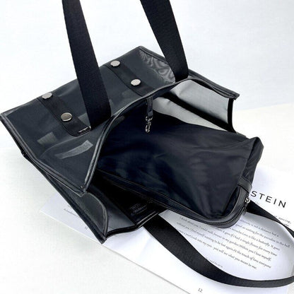 Mesh Tote Women Handbag Rivet Black Shopper Bag Shoulder Bag Bags Women
