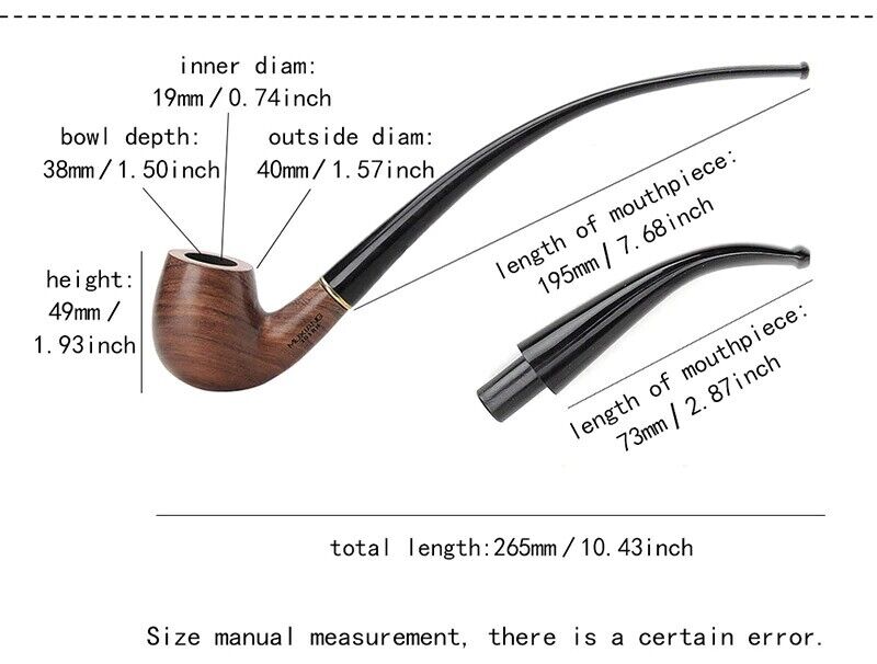 2 in 1 Wooden Rosewood Smoking Pipe 9mm Filter Wood Tobacco Tube Pipes Men Gifts