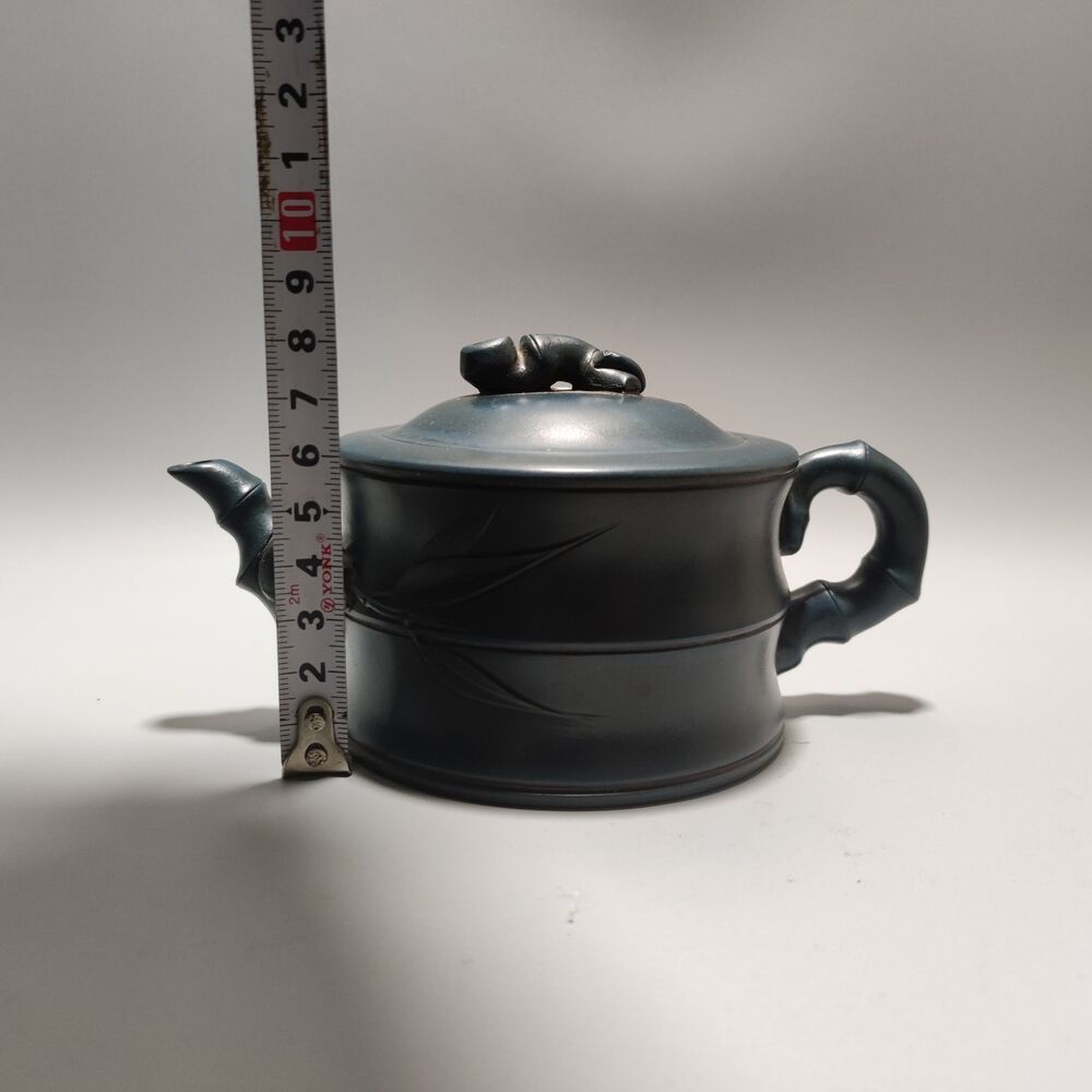 Vintage Chinese Yixing Purple Clay Teapot Zisha Ceremony Ceramic Bamboo Teaware
