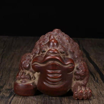 chinese tea pet Golden Toad sculpture zisha yixing money Three legged frog art