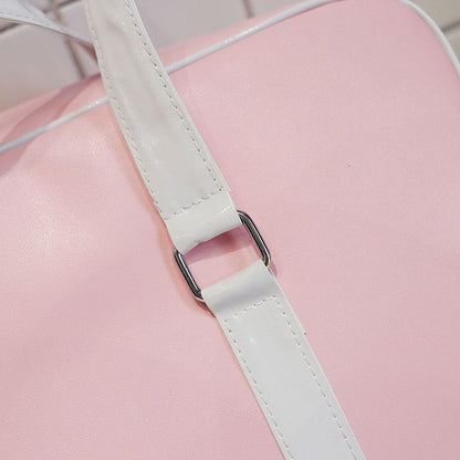 Shoulder Bag Lace Handbag Transparent Heart Handbag Plush Pendant 40*11*27 CM