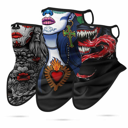3D Motorcycle Face Masks Triangle Scarf Bandana Headband Neck Gaiter Windproof
