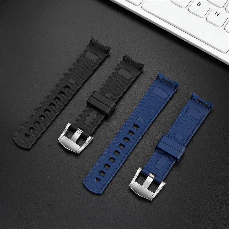 Rubber Watch Strap Fit For Omega Seamaster 300 Waterproof Diving 20mm Band