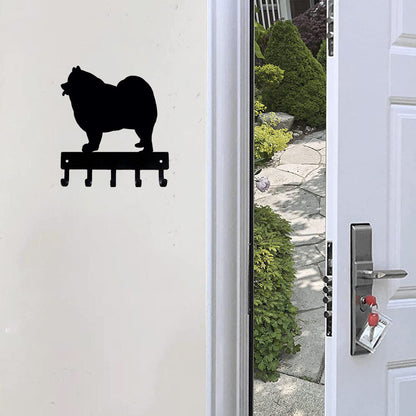 Samoyed Dog Key Rack Hanger - 6 Inch Wide/9 Inch Wide Metal Wall Art