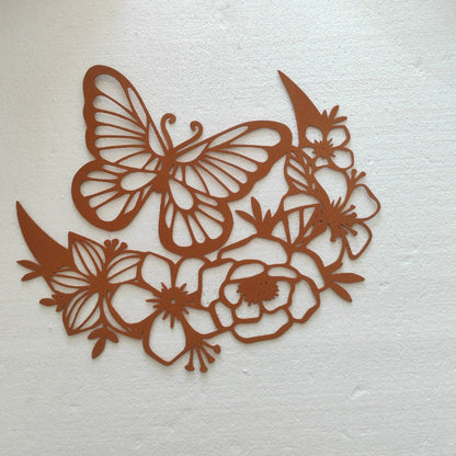 CIFbuy Boho Moon Phase Butterfly Flower Metal Wall Art Nordic Home Decor