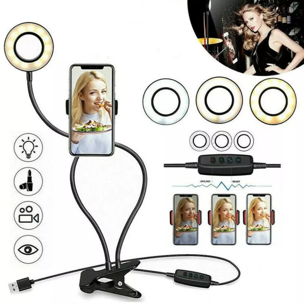 Aro De LED Luz Para Fotografia Selfie Maquillaje Profesional Estudio Trípode US