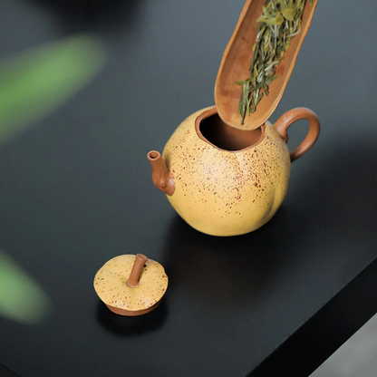 Zisha Clay Teapot From Yixing Yellow Unique Eggplant Tea Pot 160ml