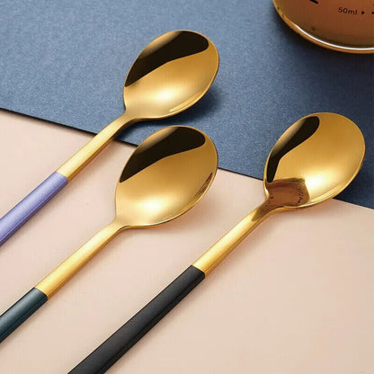 Ice Cream Spoons 304 Stainless Steel Long Handle Coffee Stirring Kitchen Utensil