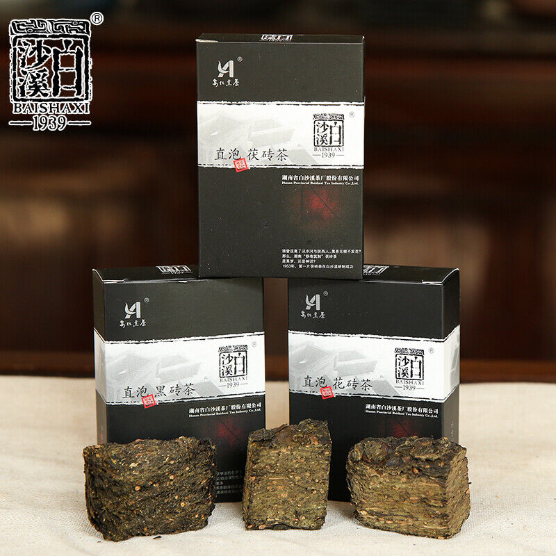 Fucha Anhua Dark Tea Fu Brick 240g Baishaxi Direct Drinking Brick Tea 白沙溪 金花茯砖黑砖