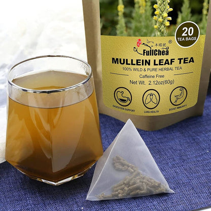 2023 FullChea Mullein Leaf Tea Bags 20 Teabags 3g/bag - Herbal Tea For Lungs