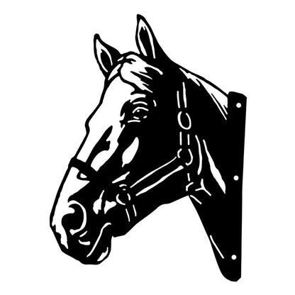 Horse Head Shape Iron Silhouette, Cute Ornament For Outdoor Garden Fence