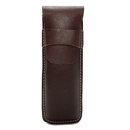 Handmade Cowhide Leather Vintage Pencil Case Pen Bag