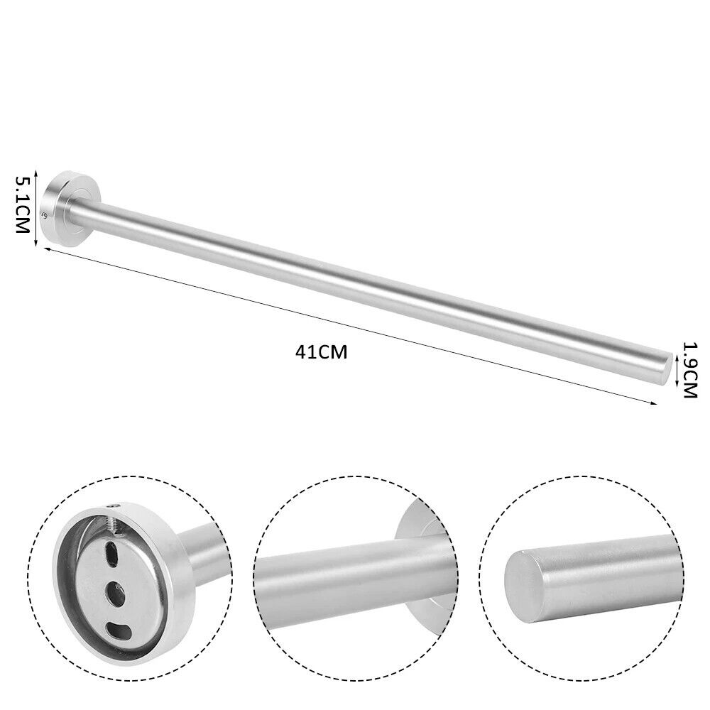 Towel Bar Stainless Steel Bathroom Kitchen Rails Hanging Organizers 41x5.1x1.9cm