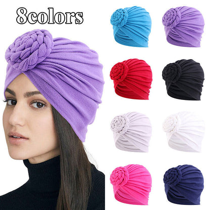 Turban Hat Twist Braid Turban Hat Pan Flower Turban Hat Baotou Hat Ethnic Hat