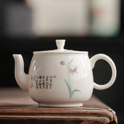 120ml Chinese Ceramic Handpainted Teapot Portable Tea Kettle Kungfu Teaware
