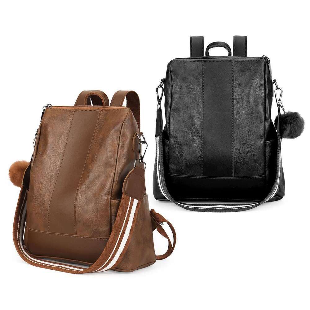Women's PU Leather Backpack Travel Anti-theft Shoulder Bag Purse Satchel Handbag