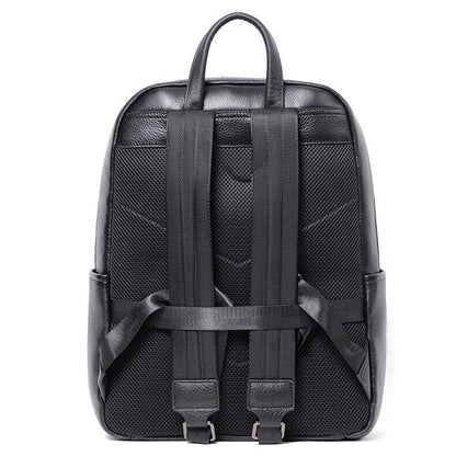 Top Cow Leather Black Men's Backpack, Crocodile Print Breathable Travel Bag