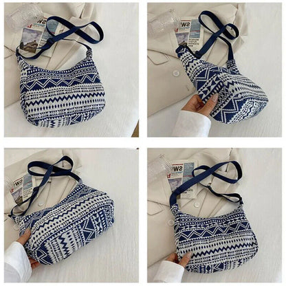 Shoulder Messenger Bag Handbags Ethnic Style Canvas Shoulder Bag Woven Bag