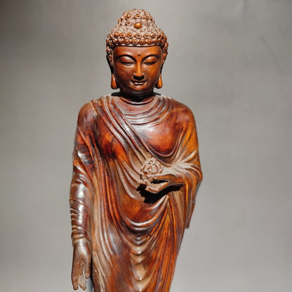 buddha Shakyamuni Amitabha Tathagata statue wooden carvings Wood home decor rare