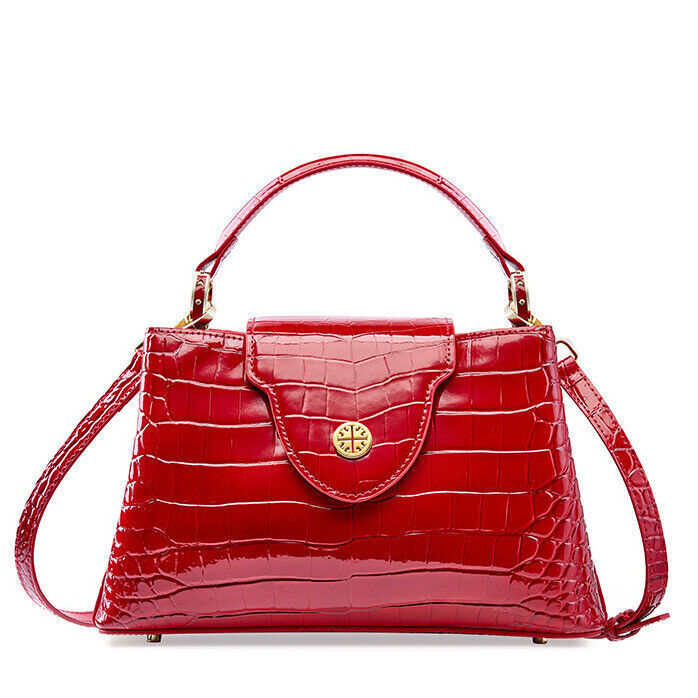 Luxury Women's Real Leather Dinner Party Handbag Crocodile Embossed Shoulder Bag