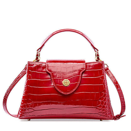 Luxury Women's Real Leather Dinner Party Handbag Crocodile Embossed Shoulder Bag